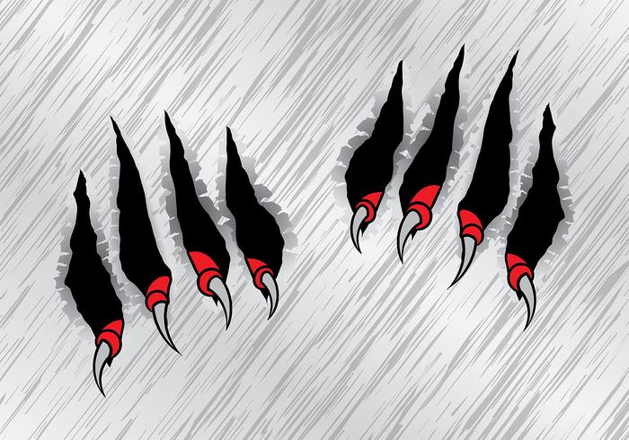 Red Claw Scratch Marks Vector