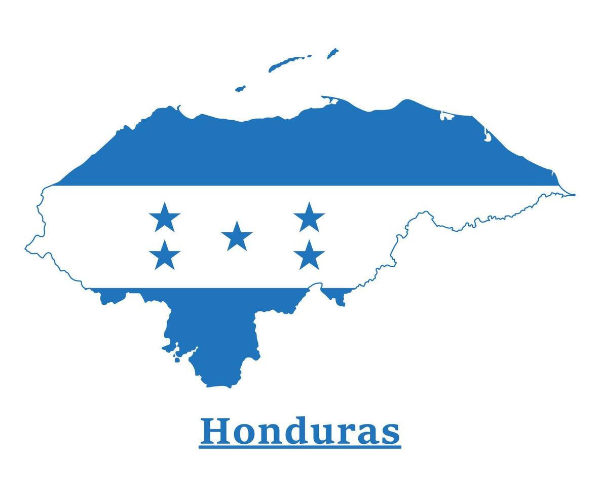 Honduras nationaal vlag kaart ontwerp, illustratie van Honduras land vlag binnen de kaart vector