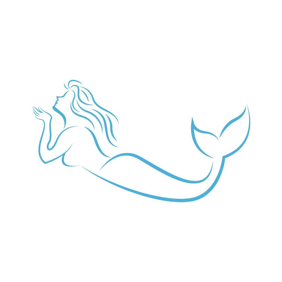 zeemeermin logo pictogram ontwerp illustratie vector