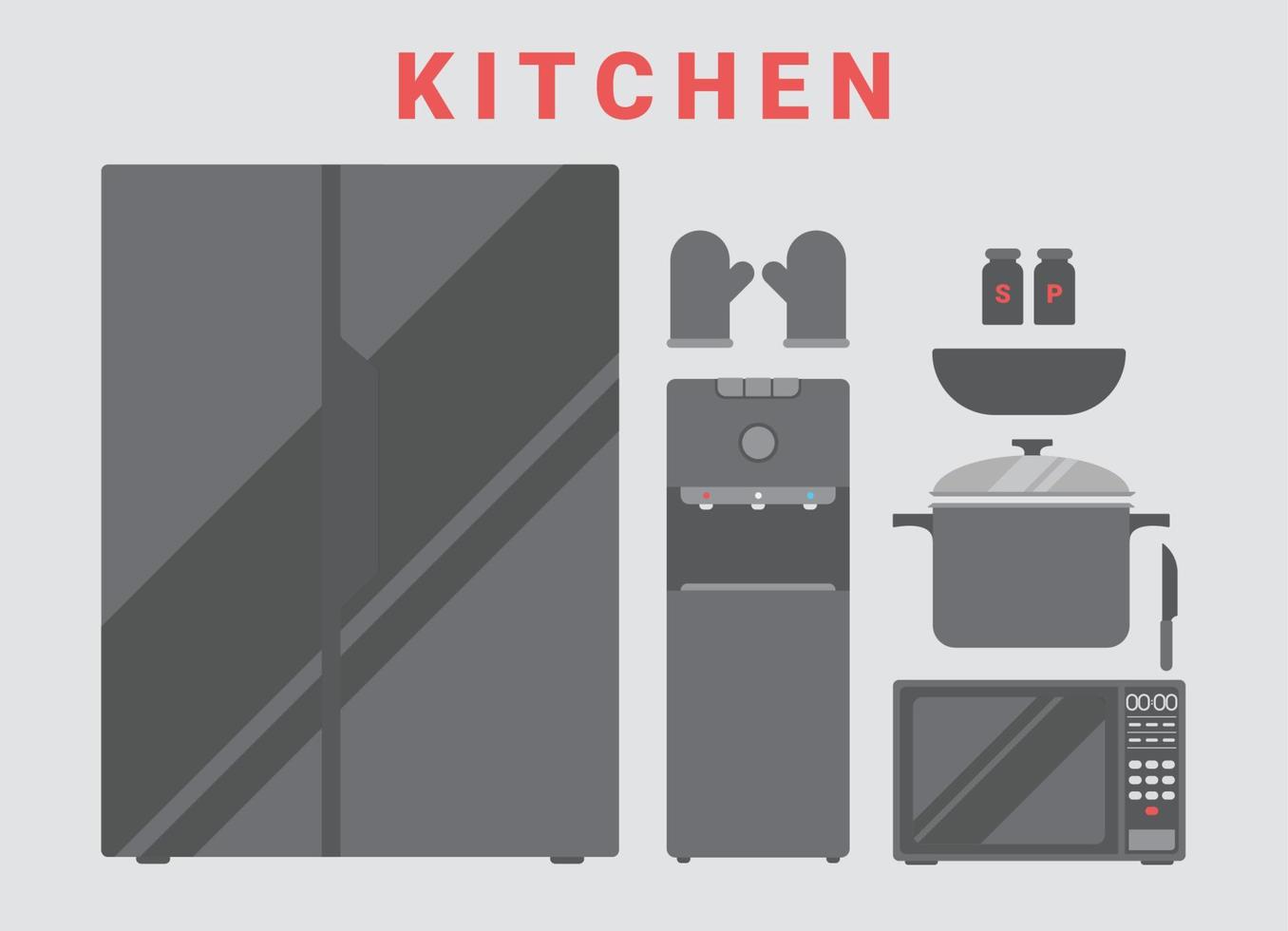 elke dag voorwerp - keuken editie vector