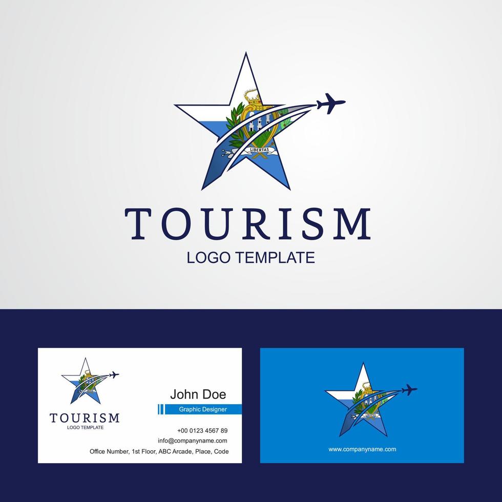 reizen san marino vlag creatief ster logo en bedrijf kaart ontwerp vector