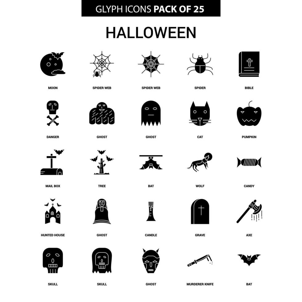 halloween glyph vector icoon reeks