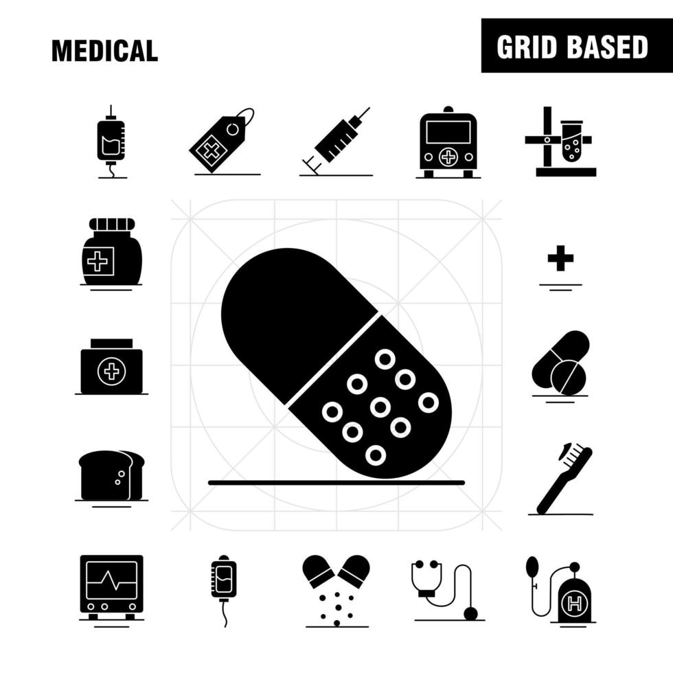 medisch solide glyph pictogrammen reeks voor infographics mobiel uxui uitrusting en afdrukken ontwerp omvatten slank vorm lichaam geschiktheid appel fruit voedsel maaltijd verzameling modern infographic logo en pictogram v vector