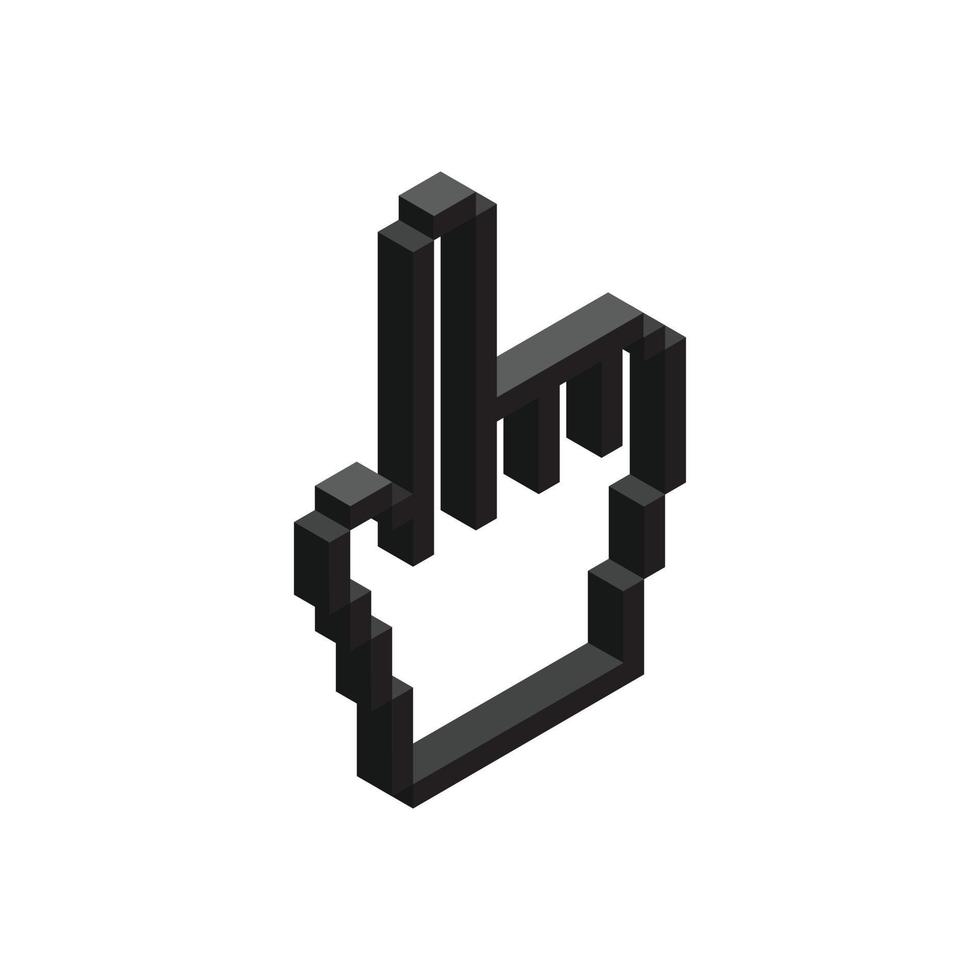 ontwerp cursor hand- icoon, isometrische 3d stijl vector