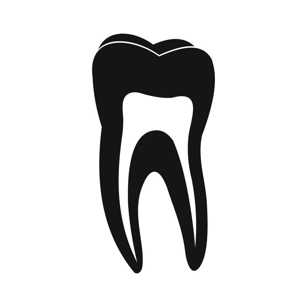 menselijk tand zwart icoon vector
