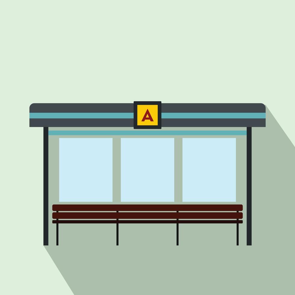 bus station icoon, vlak stijl vector