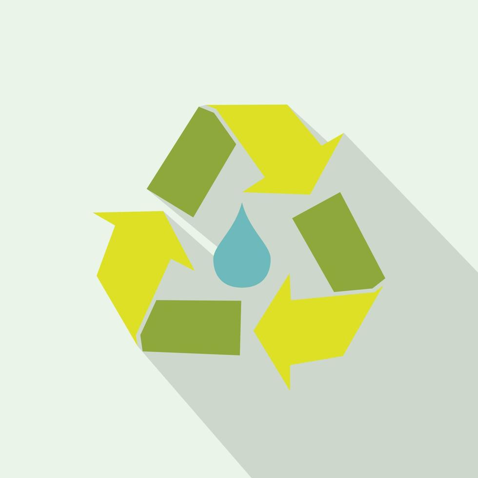 water laten vallen met recycle symbool vector