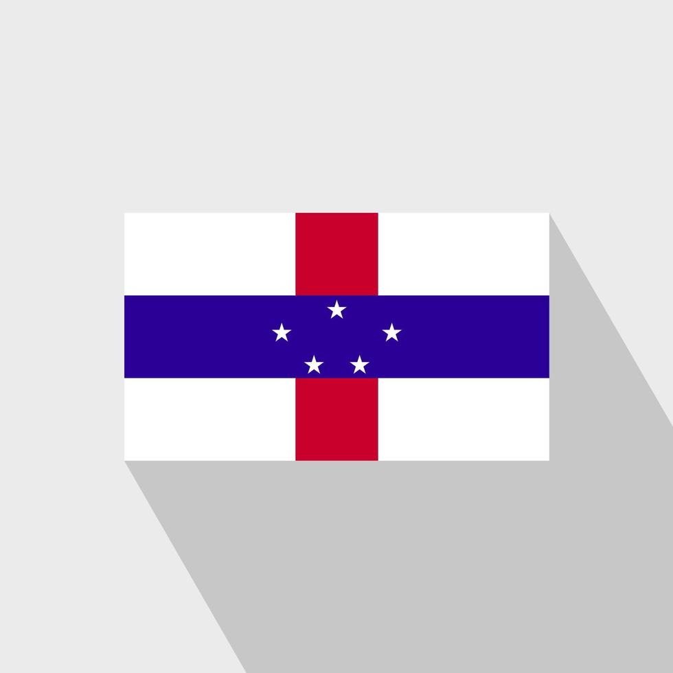 Nederland Antillen vlag lang schaduw ontwerp vector