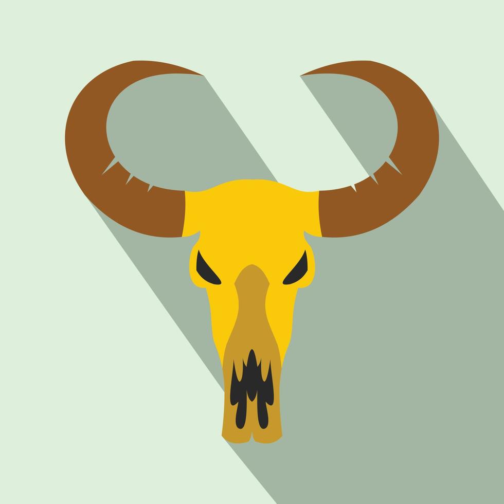 buffel schedel vlak icoon vector