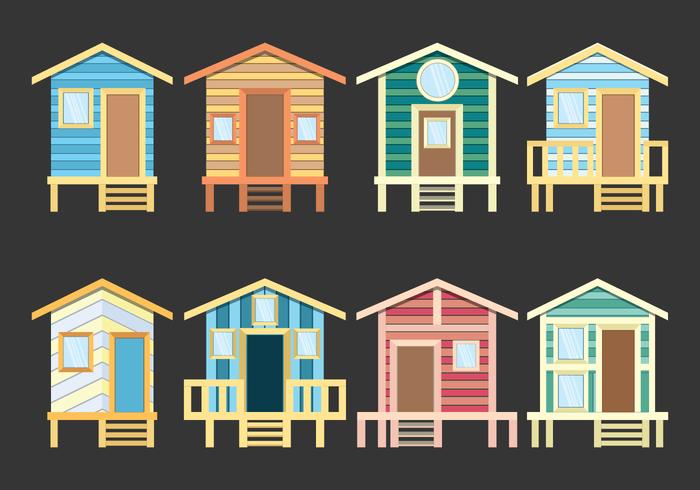 Beach Cabana Icons vector