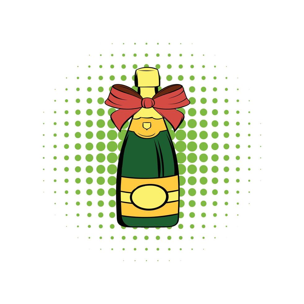 fles van Champagne comics icoon vector
