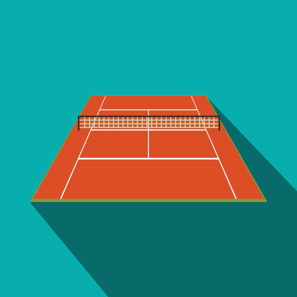 tennis rechtbank vlak icoon vector