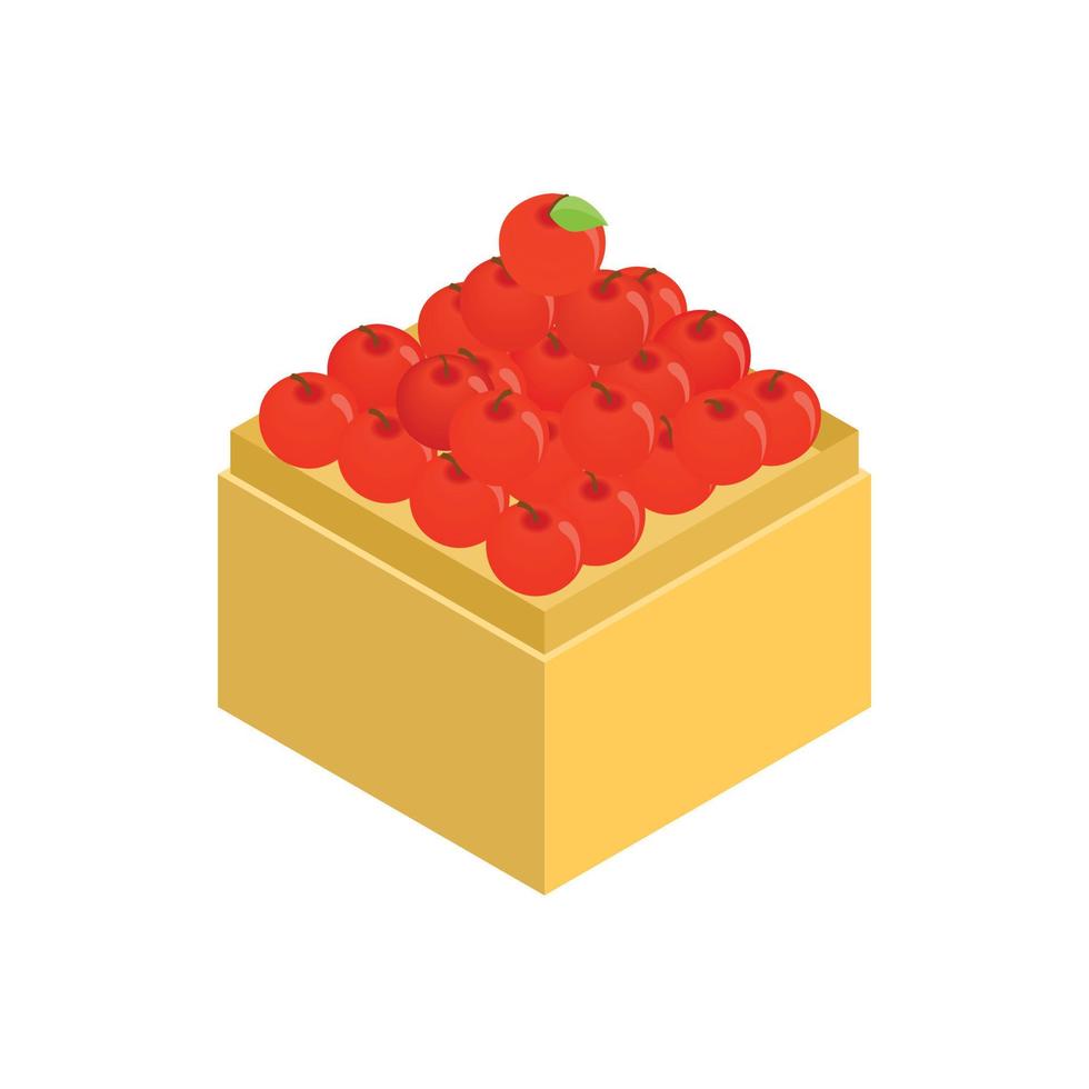 appel in supermarkt icoon, isometrische 3d stijl vector