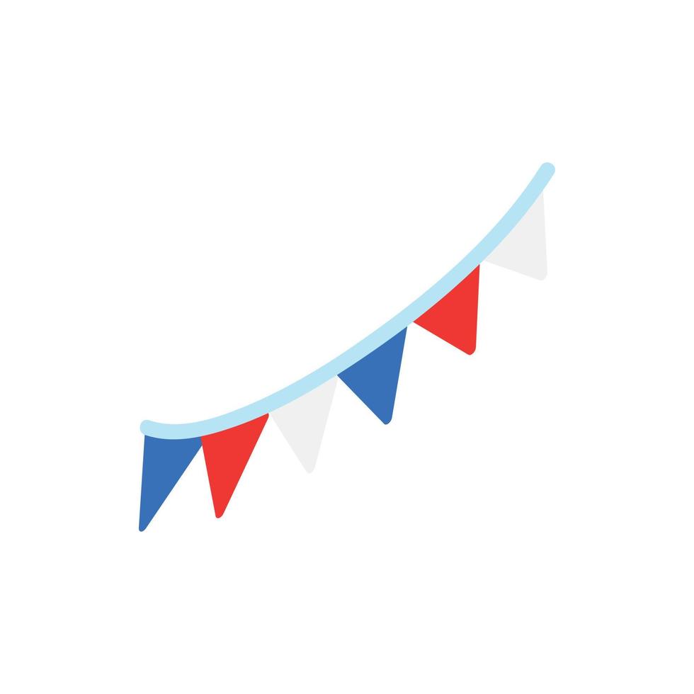 kleurrijk partij vlaggen voor onafhankelijkheid dag icoon vector