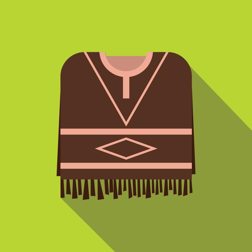 Mexicaans poncho icoon, vlak stijl vector