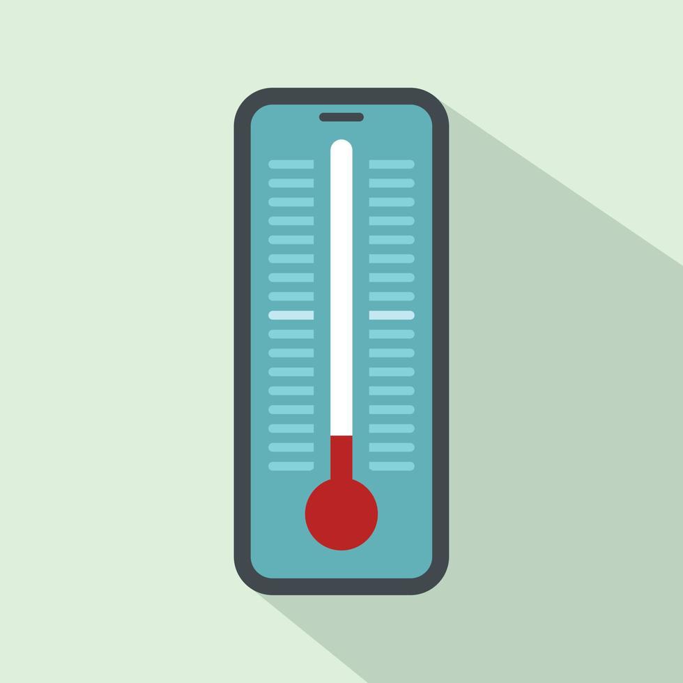 thermometer voor buitenshuis icoon, vlak stijl vector