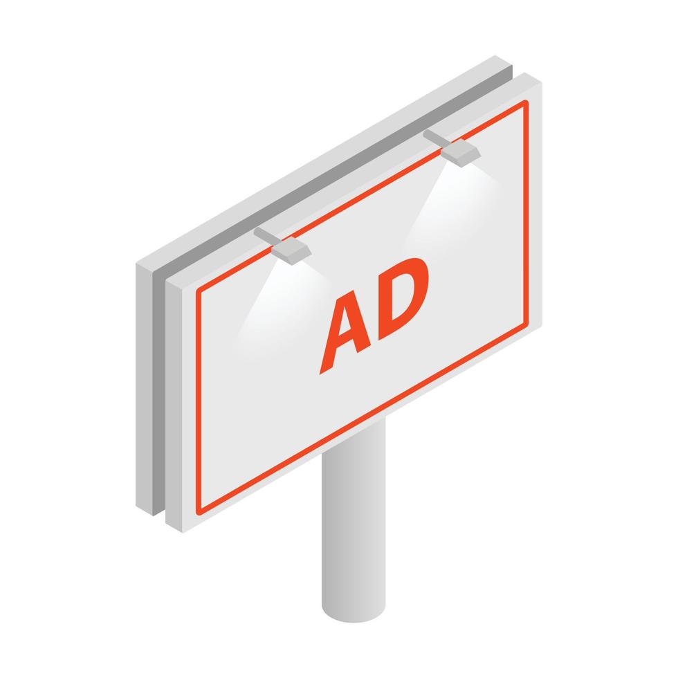 aanplakbord icoon, isometrische 3d stijl vector