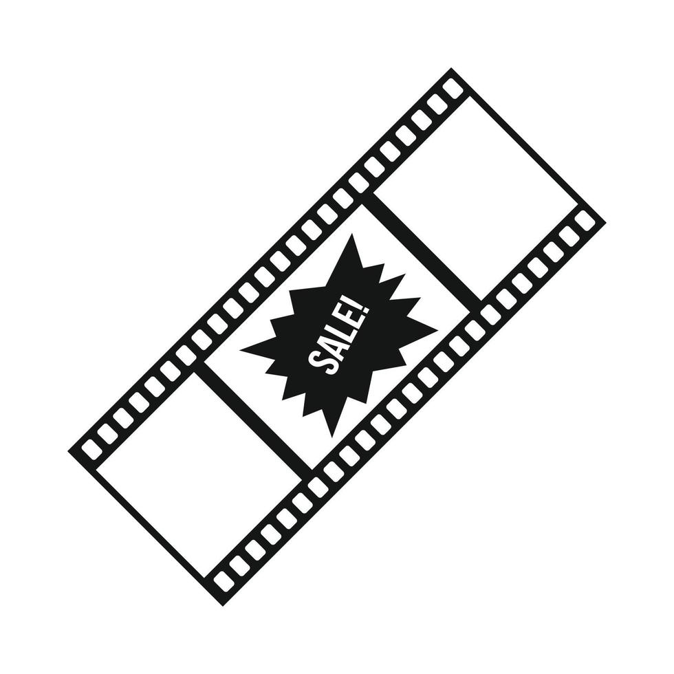 film strip met uitverkoop tekst icoon, gemakkelijk stijl vector