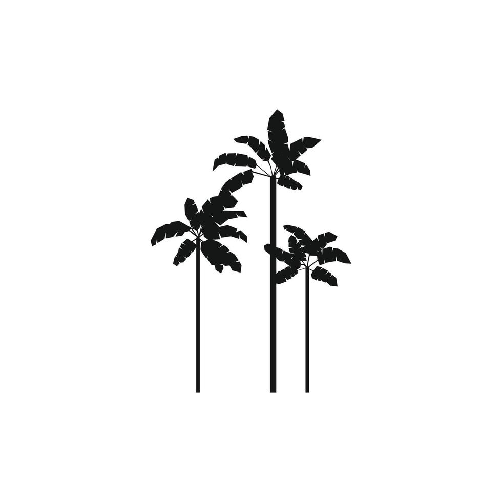 drie palm fabriek bomen icoon, gemakkelijk stijl vector