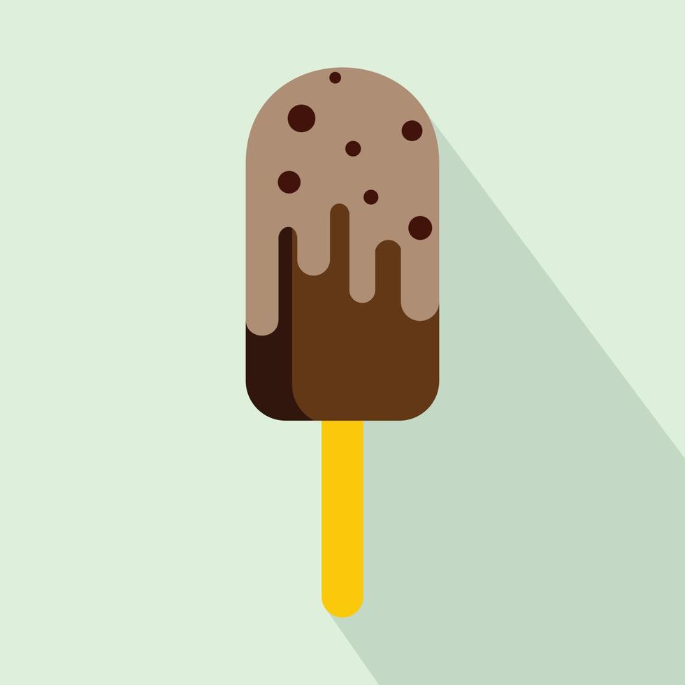 chocola ijs room icoon, vlak stijl vector
