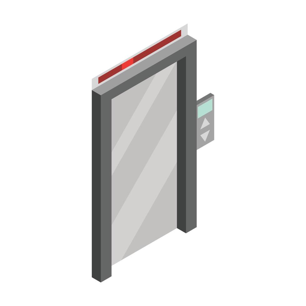 lift deur icoon, isometrische 3d stijl vector