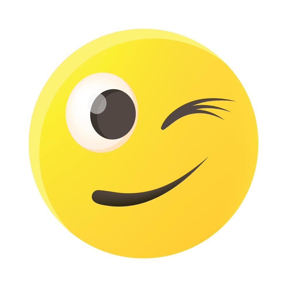 oogwenk emoticon icoon, tekenfilm stijl vector