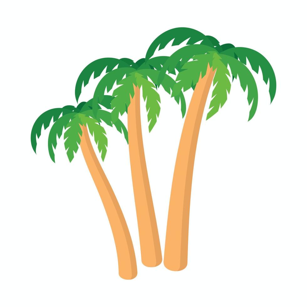 drie palm bomen icoon, tekenfilm stijl vector