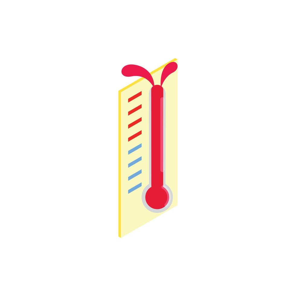 thermometer icoon, isometrische 3d stijl vector