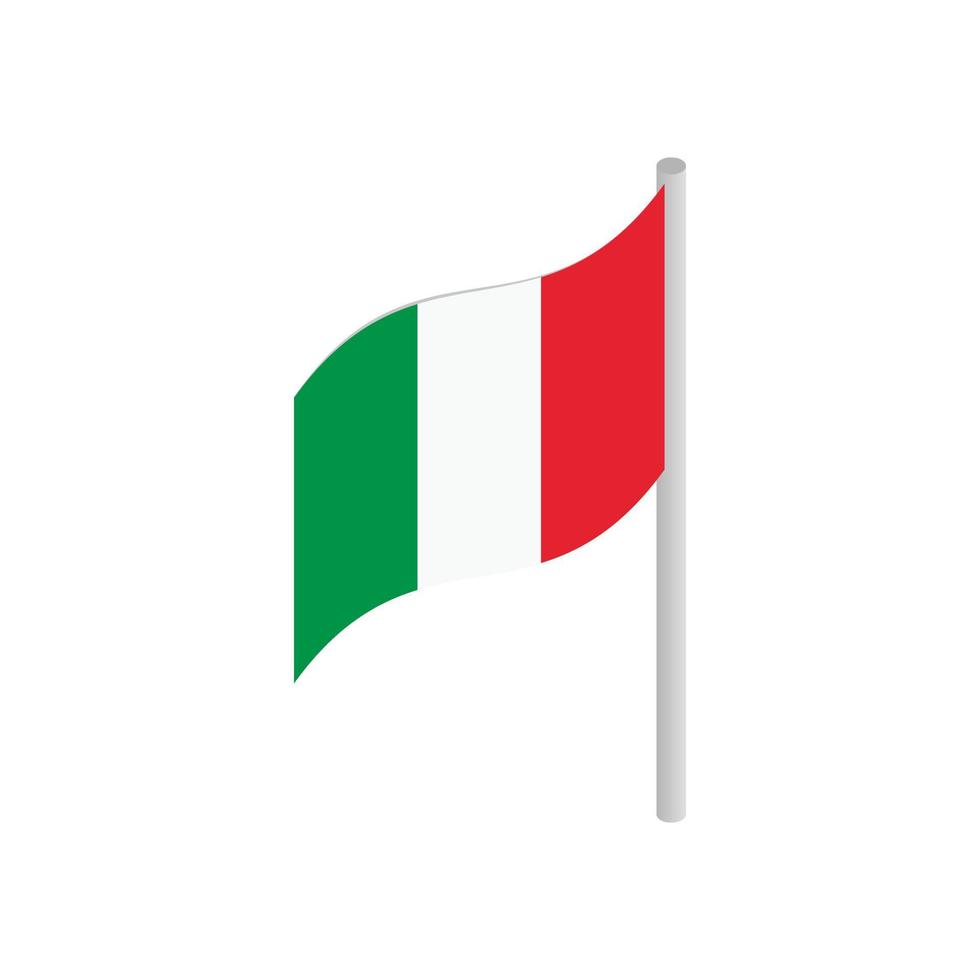 Italië vlag icoon in isometrische 3d stijl vector