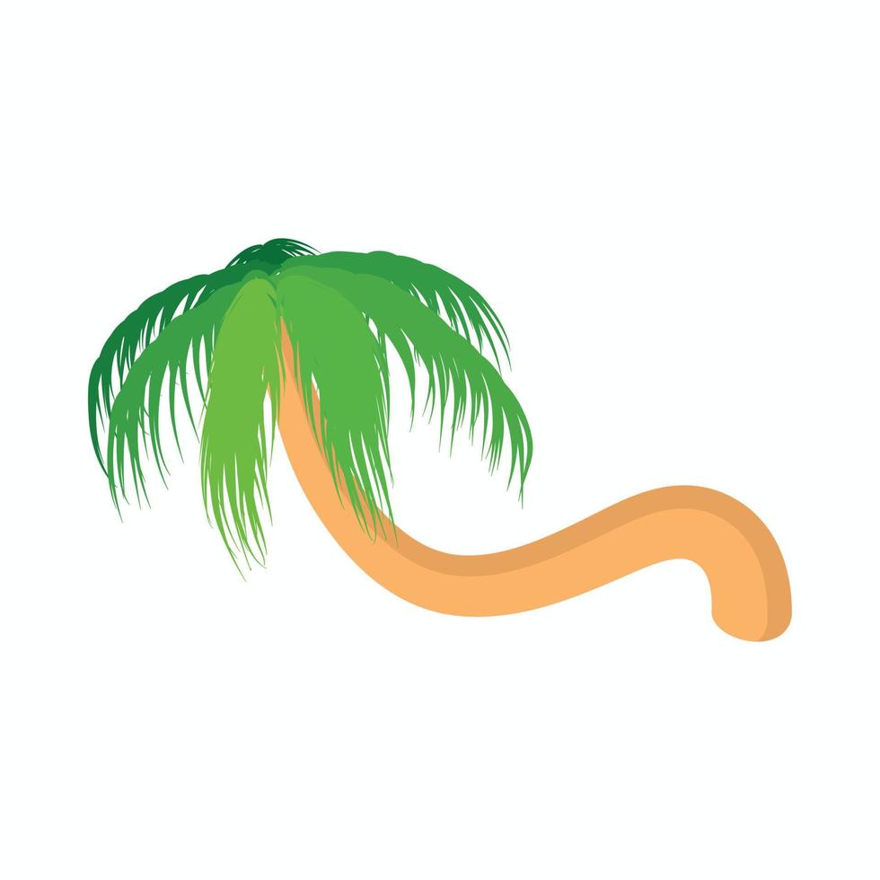 gebogen horizontaal palm boom icoon vector