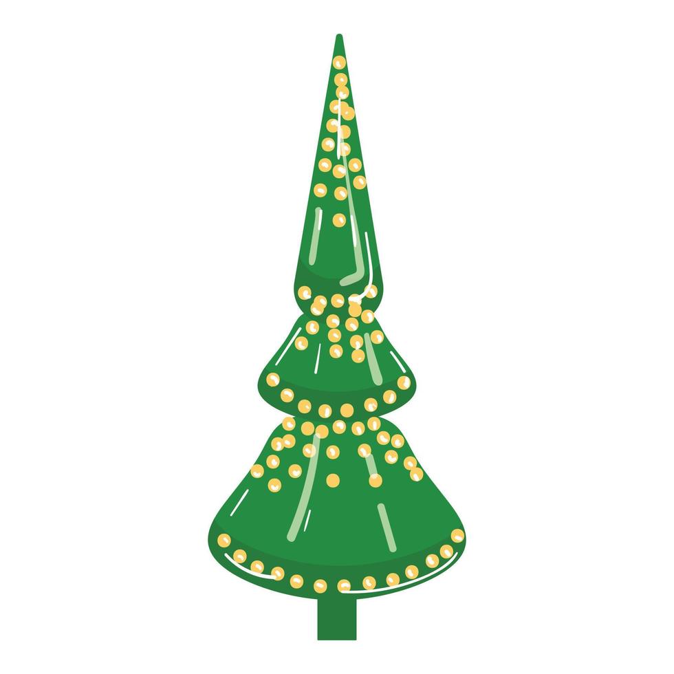 groen Kerstmis boom speelgoed- icoon tekenfilm vector. winter decoratie vector