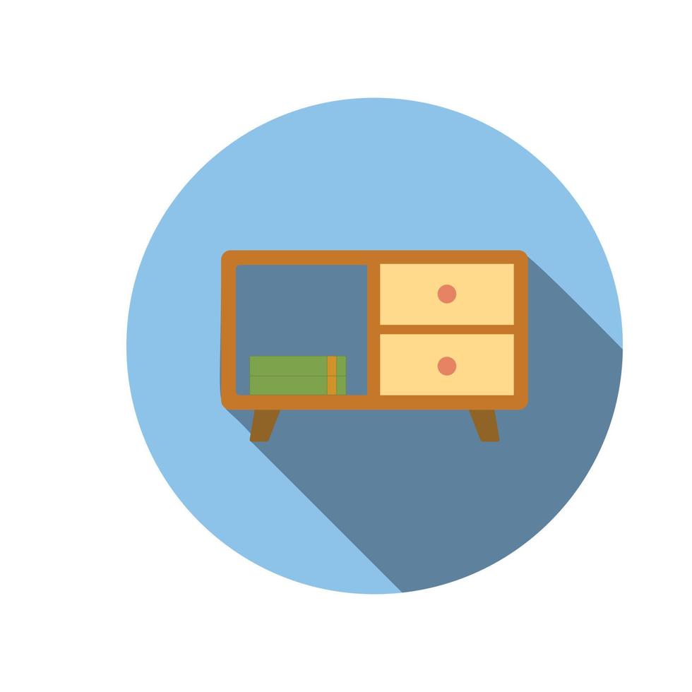 klassiek TV kabinet icoon, vlak stijl vector