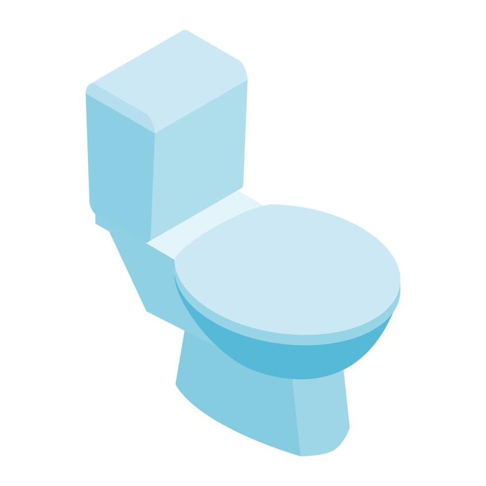 toilet pan met Gesloten stoel isometrische 3d icoon vector