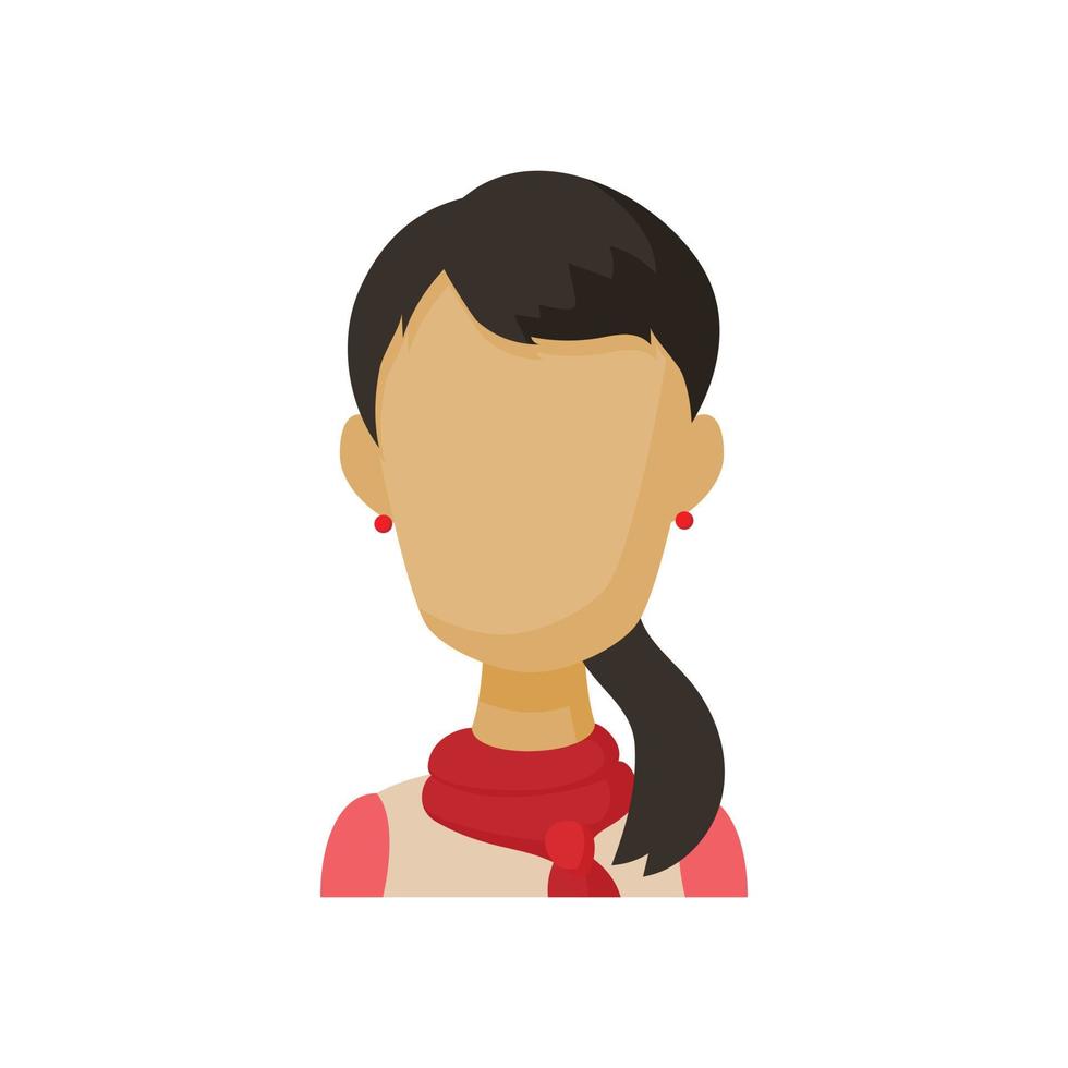 avatar brunette vrouw icoon, tekenfilm stijl vector