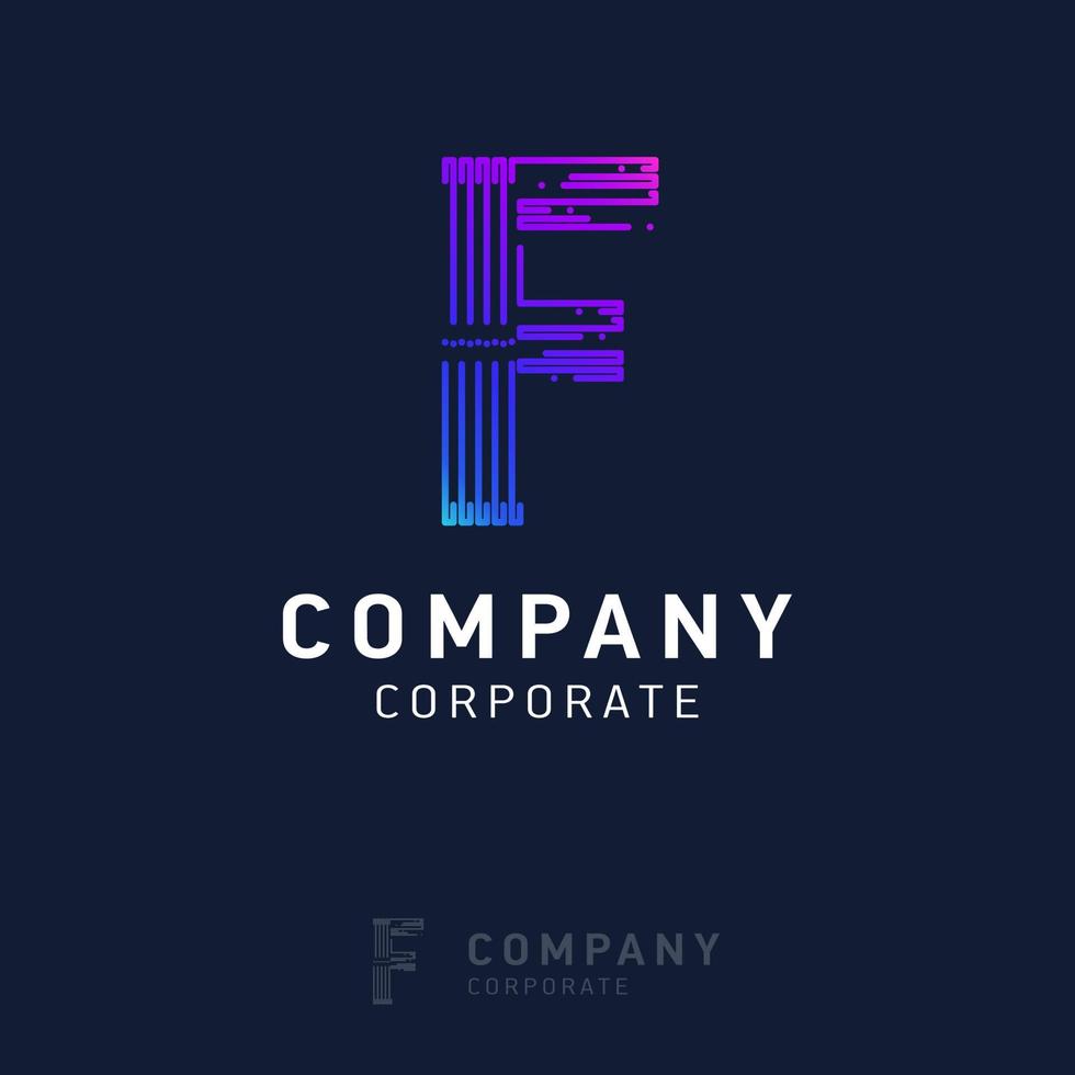 f bedrijf logo ontwerp met bezoekende kaart vector