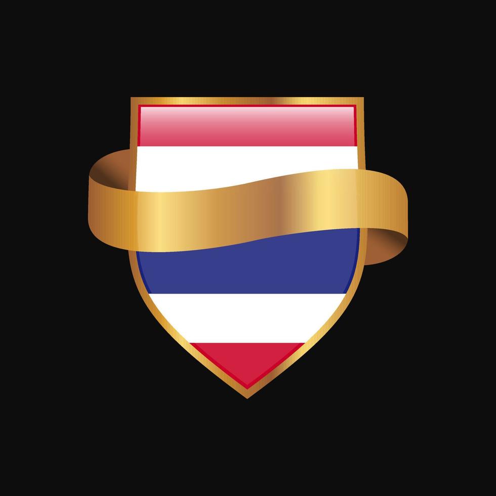 Thailand vlag gouden insigne ontwerp vector