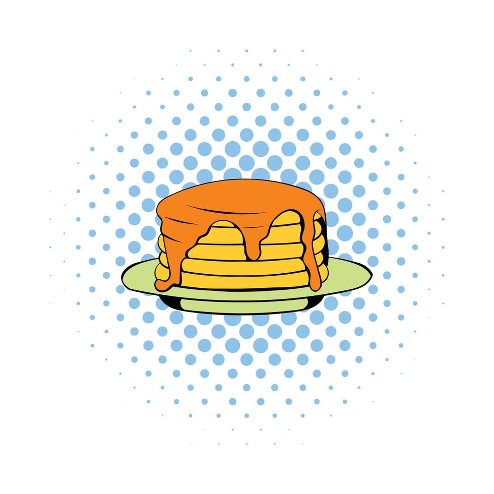 stack van pannekoeken icoon, comics stijl vector