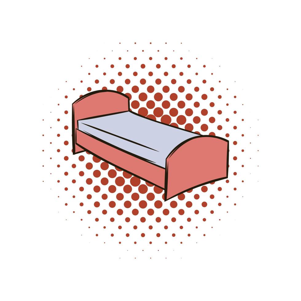 single bed comics icoon vector