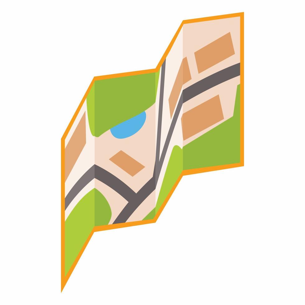 stad kaart icoon, isometrische 3d stijl vector