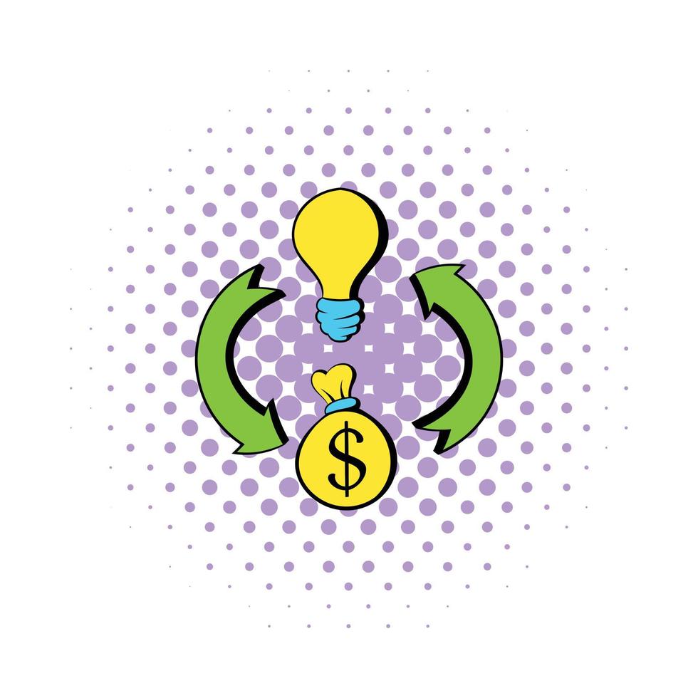 lamp, dollar teken en groen pijlen icoon vector