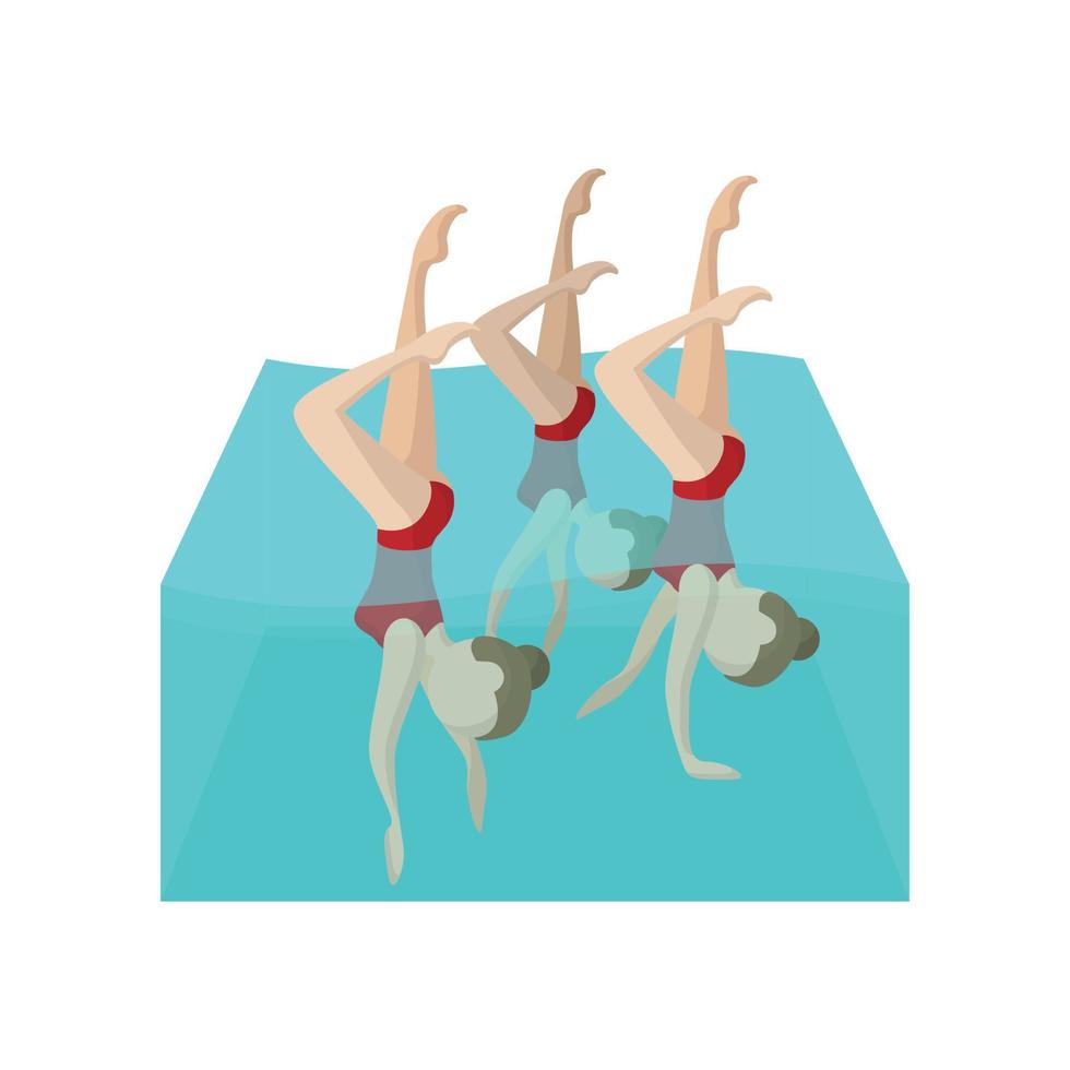 gesynchroniseerd zwemmers tekenfilm icoon vector