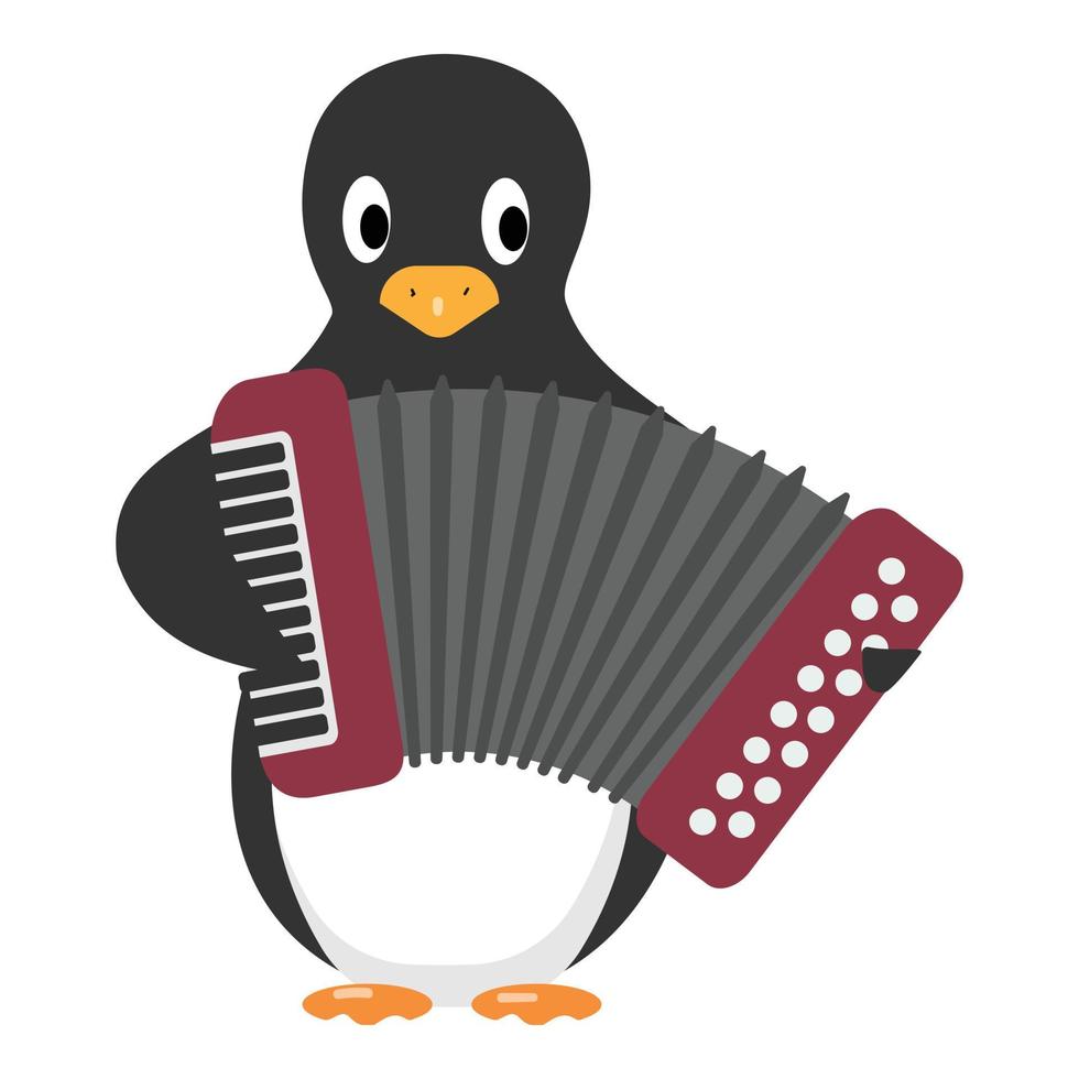 pinguïn Speel mondharmonica icoon tekenfilm vector. winter dier vector