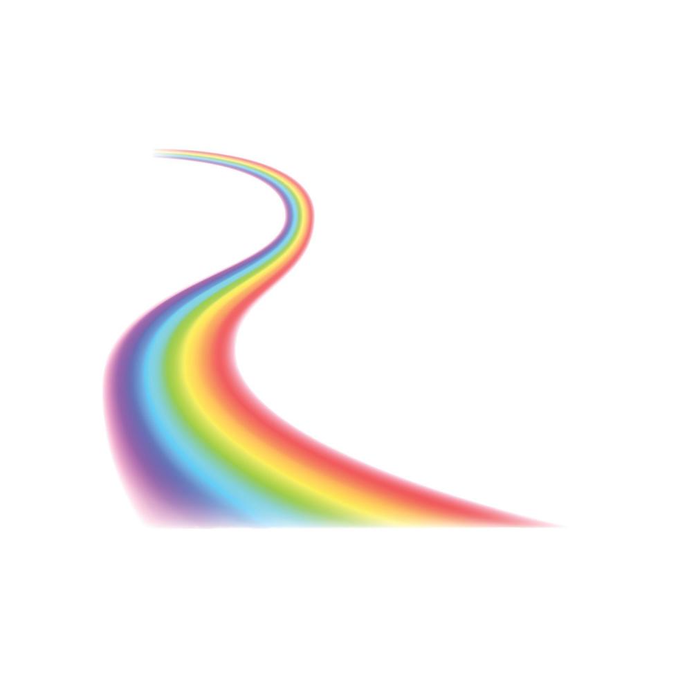 regenboog gebogen lijn pictogram, realistisch stijl vector