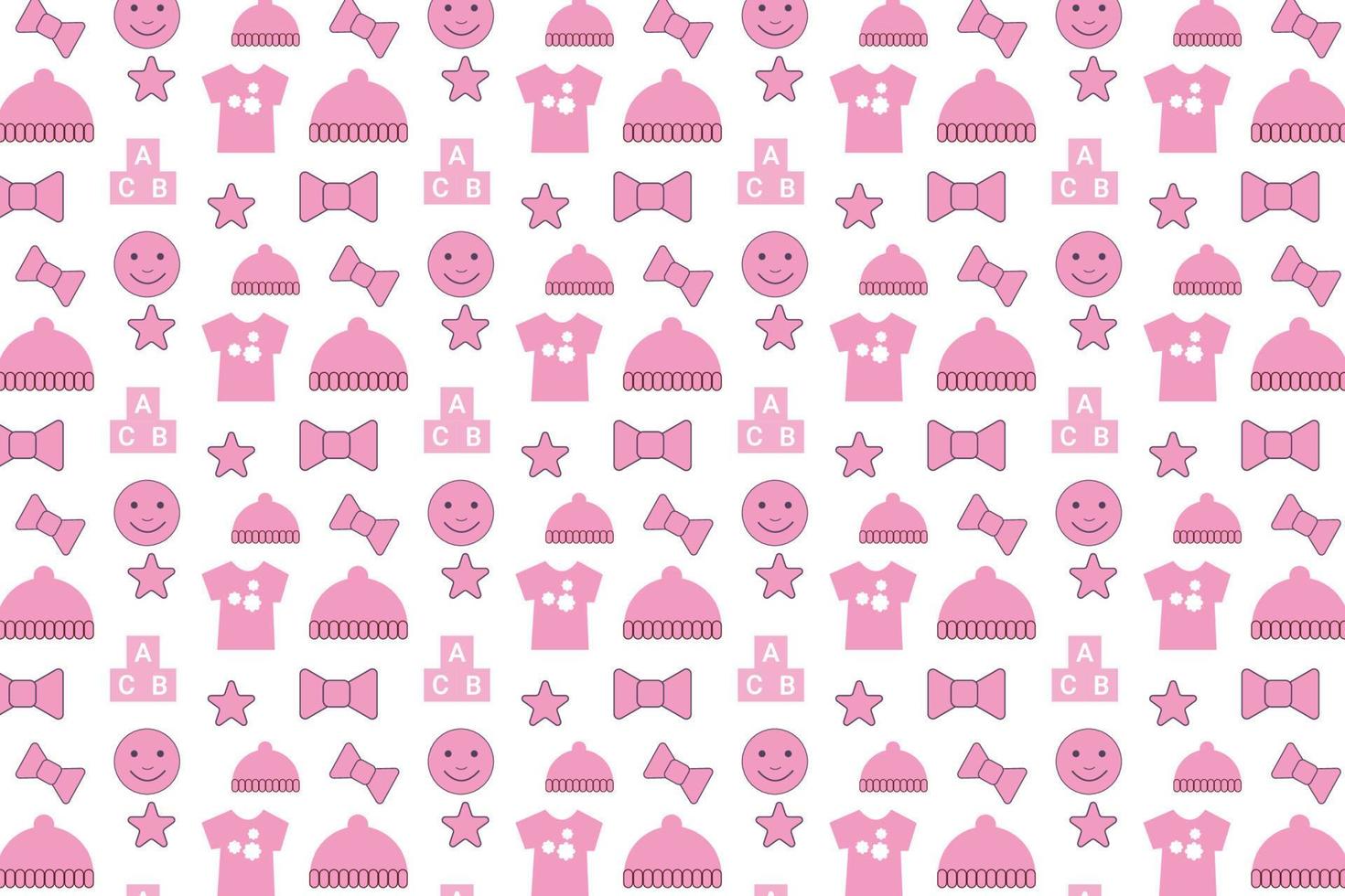 naadloos baby patroon decoratie met roze speelgoed- elementen vector voor achtergronden. abstract kinderachtig patroon ontwerp voor boek dekt, achtergronden, en achtergronden. eindeloos patroon vector met baby speelgoed.