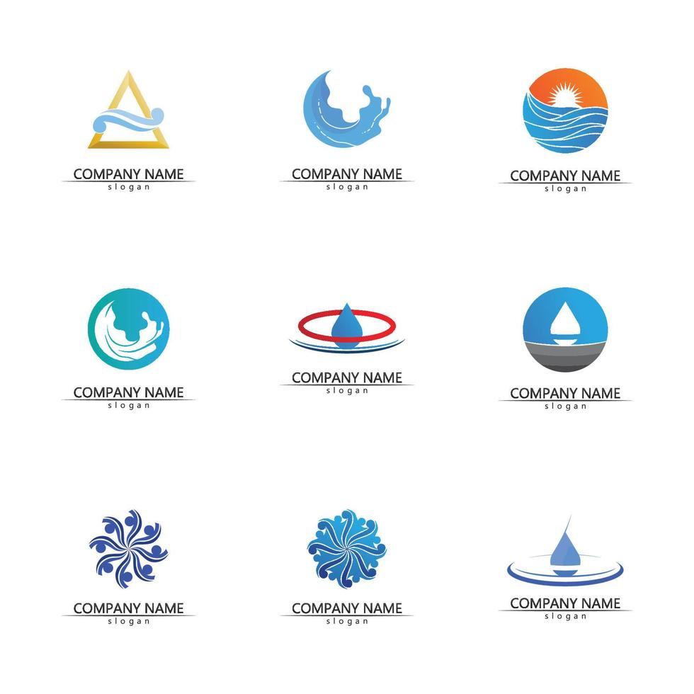 geïsoleerde ronde vorm logo. blauwe kleur logo. stromend water beeld. zee, oceaan, rivieroppervlak. vector