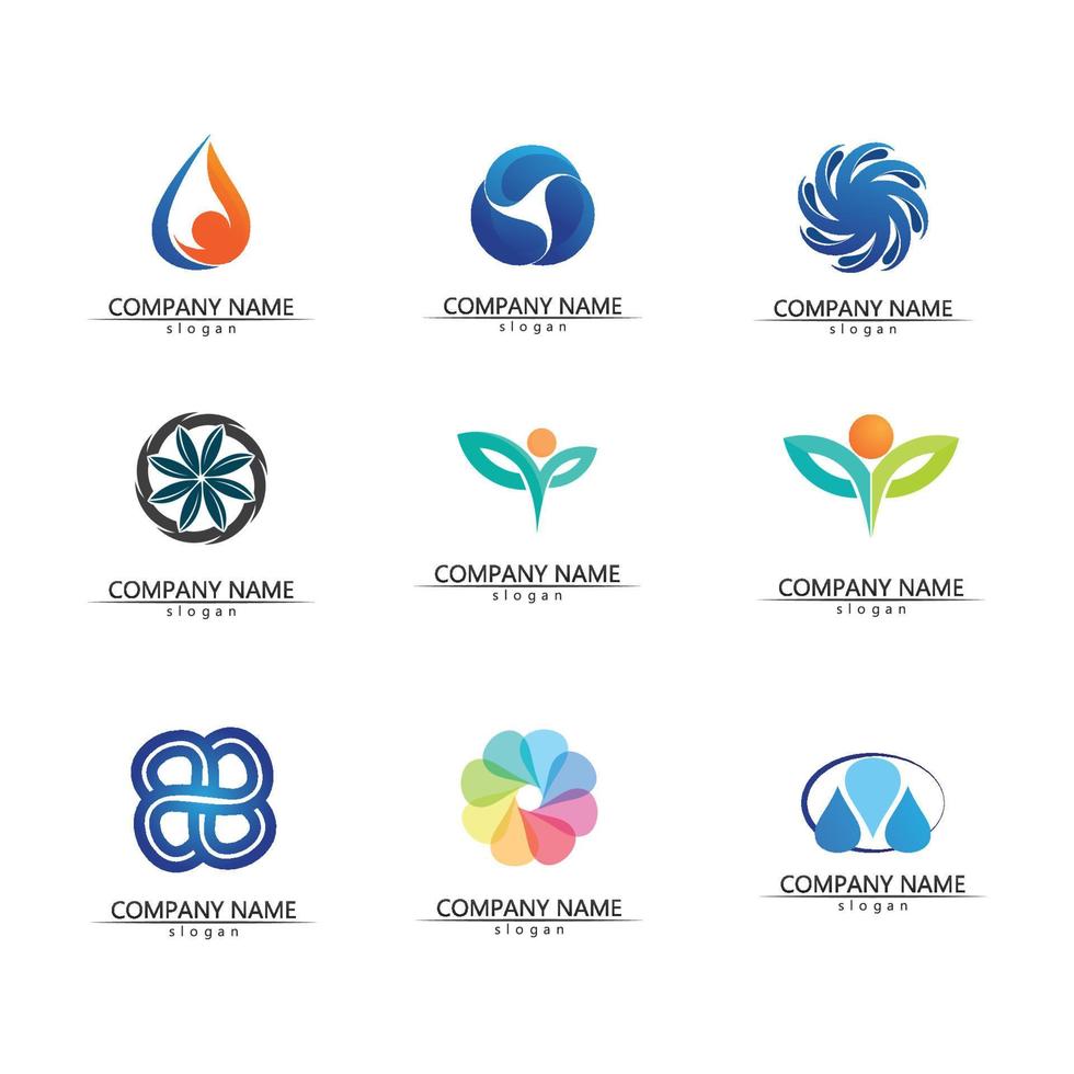 geïsoleerde ronde vorm logo. blauwe kleur logo. stromend water beeld. zee, oceaan, rivieroppervlak. vector