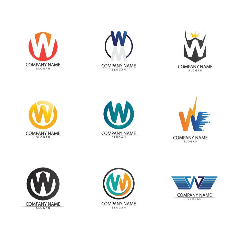 w briefsjabloon logo vector