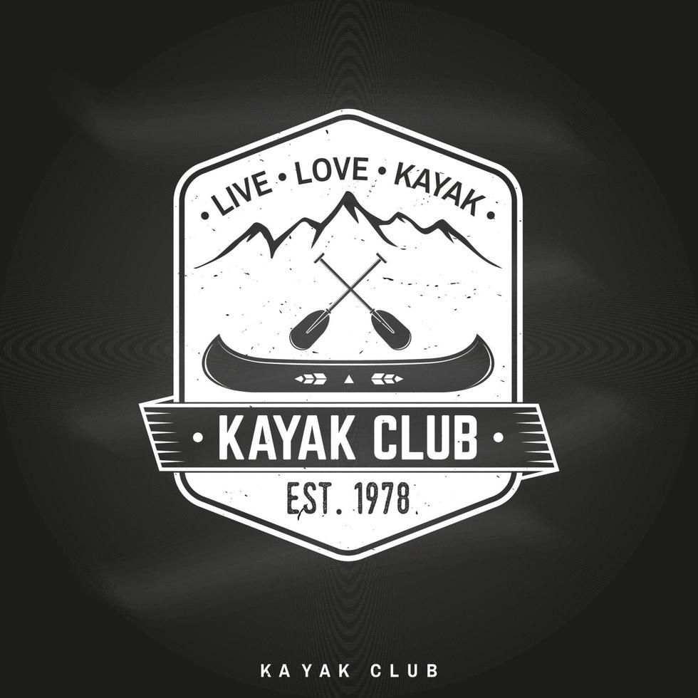 kajak club. live, liefde, kajak. vector illustratie.