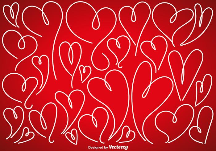 Vector Set van doodle Hearts