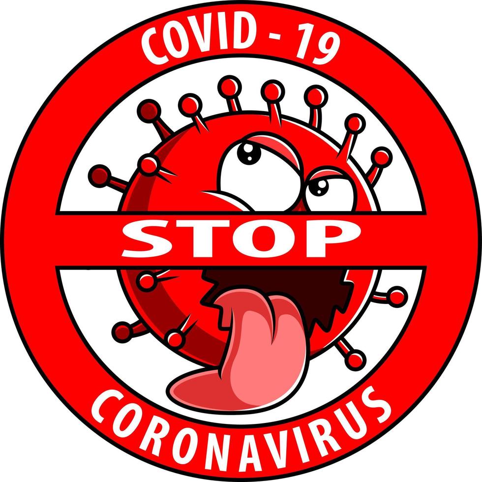 corona virus hou op teken vector